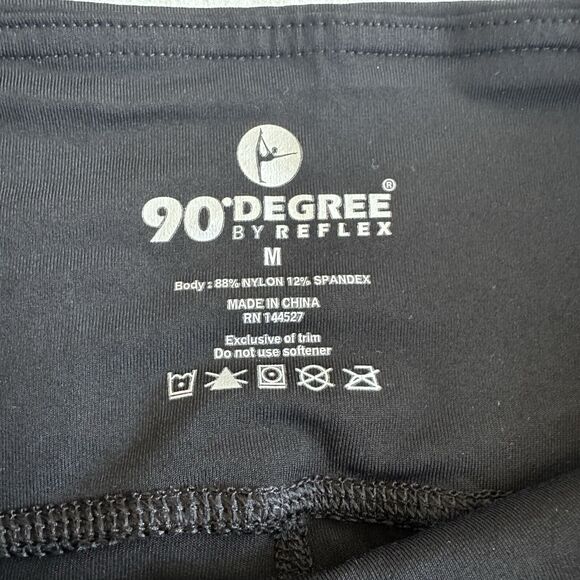 90 Degree Reflex Womens Black Legging Workout Pants M Crop High Waist - Picture 7 of 7